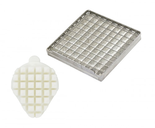 Kit couteau et poussoir 10x10 mm pour coupe-frites acier 10,5x10,5x3 cm L.tellier
