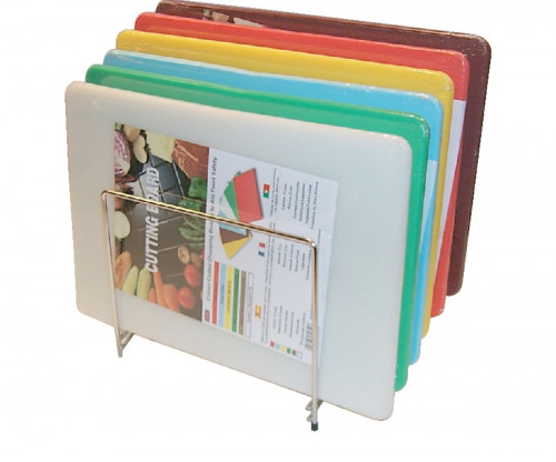 Planches à découper couleur avec support polyéthylène 45x30 cm Sans rigole Non réversible (6 pièces)