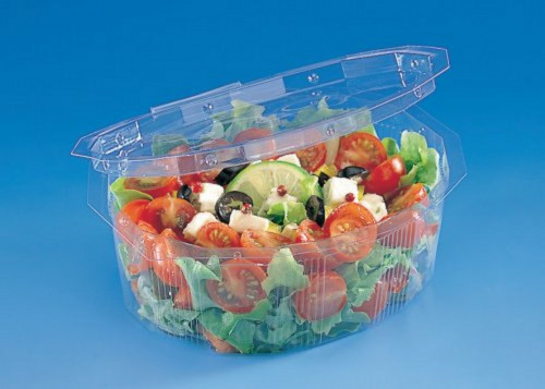 Barquette avec couvercle rectangulaire transparent 17,4x14,6x5 cm 75 cl Multipack Alphaform (50 pièces)