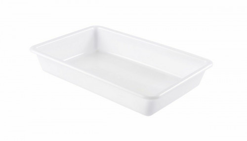 Bac plat Avec couvercle blanc plastique 43,7x28,5x7,5 cm 5 L fond plein parois pleines Gilac