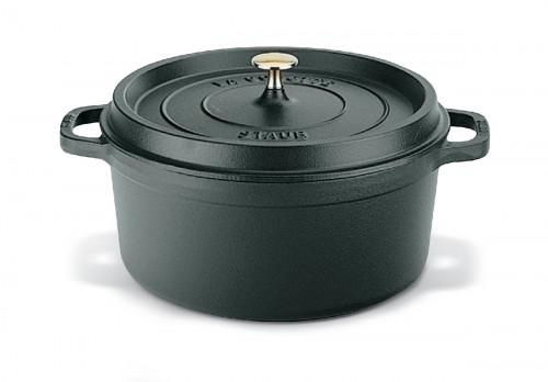 Cocotte fonte d'acier Sans revêtement Avec couvercle Ø 20 cm 14,2 cm 2,2 L Staub