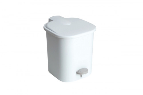 Poubelle à pédale rond blanc plastique Gilac