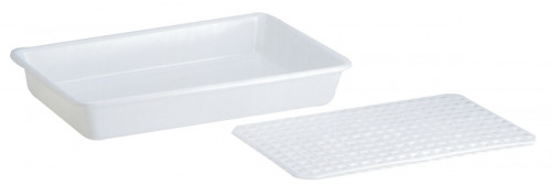 Grille pour bac plat 10L rectangulaire blanc plastique 8 mm x 32 cm Gilac