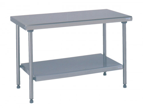 Table centrale inox 160x70x90 cm Sans dosseret Avec étagère Tournus