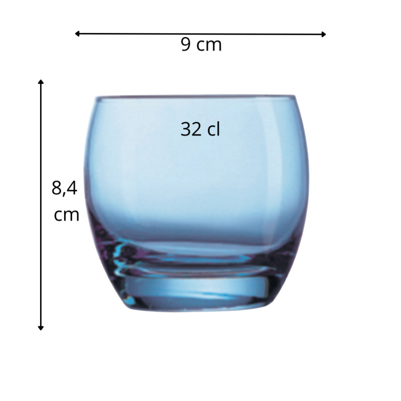 Gobelet forme basse bleu verre 32 cl Salto Arcoroc