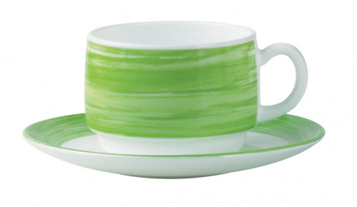 Tasse à thé rond vert verre opal 19 cl Ø 7,8 cm Brush Arcoroc