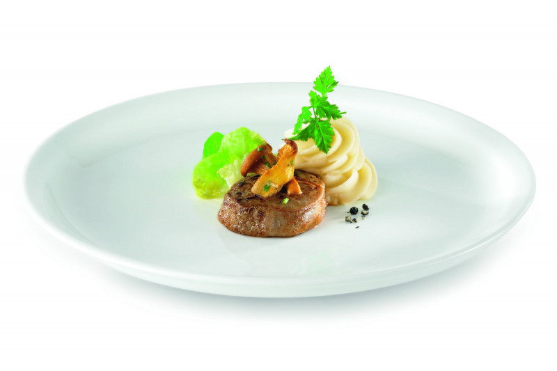 Assiette plate rond ivoire porcelaine vitrifiée Ø 27,7 cm Ska Rak
