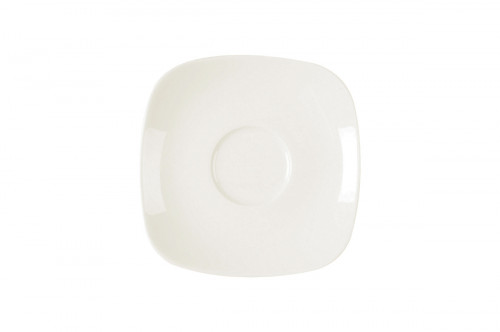Sous-tasse à déjeuner carré ivoire porcelaine vitrifiée 16 cm Ska Rak
