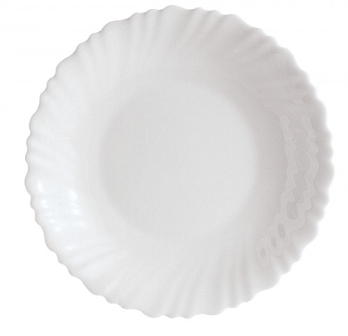 Assiette creuse rond blanc verre opal Ø 21 cm Feston Luminarc
