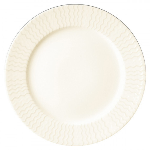 Assiette plate rond ivoire porcelaine vitrifiée Ø 20,8 cm Ondine Rak