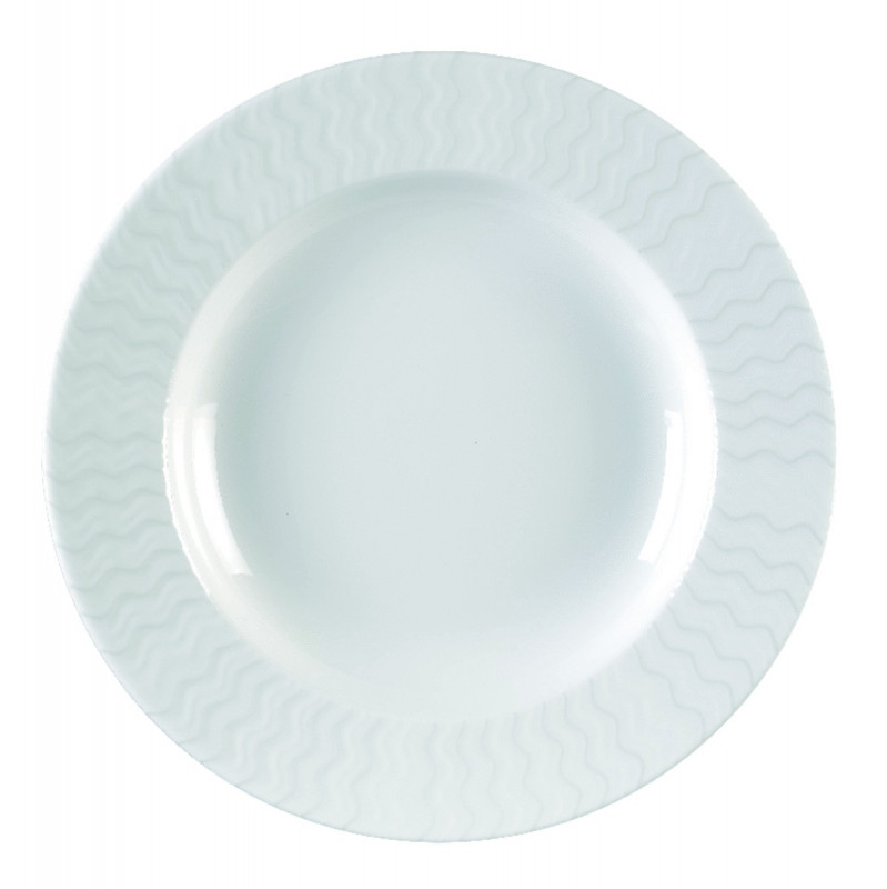Assiette creuse rond ivoire porcelaine vitrifiée Ø 22,9 cm Ondine Rak