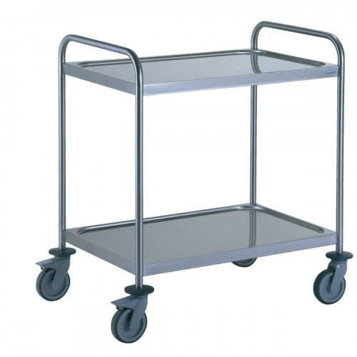 Chariot de service inox 2 niveaux 89,5x62,5x96 cm 100 kg Tournus
