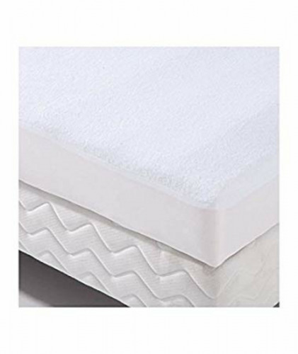 Protège matelas éponge PU blanc 190x140 cm 100 g/cm² coton
