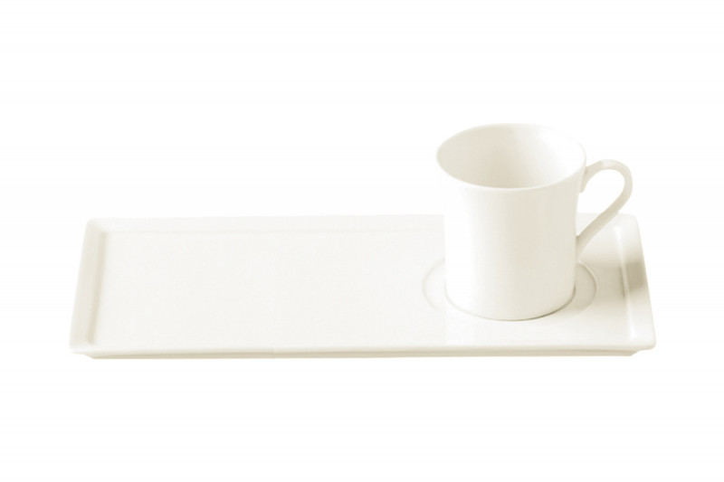 Assiette plate rectangulaire ivoire porcelaine vitrifiée Allspice Rak