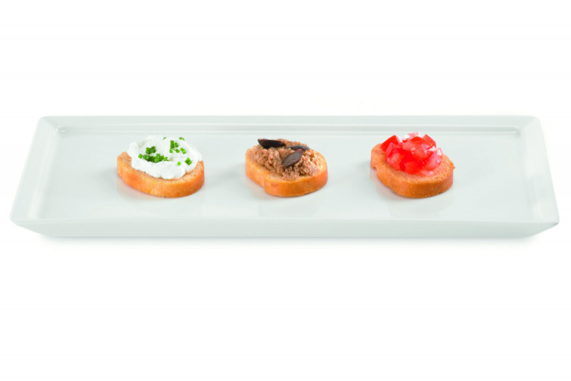 Assiette plate rectangulaire ivoire porcelaine vitrifiée Allspice Rak