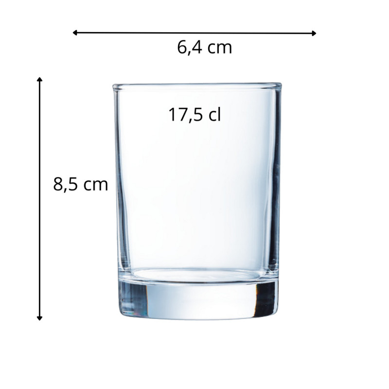Gobelet verre trempé 17,5 cl Princesa Arcoroc