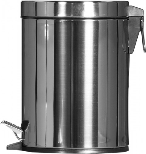 Poubelle à pédale rond argent inox Probbax