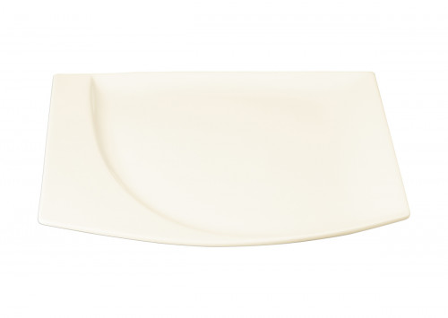 Assiette plate carré ivoire porcelaine vitrifiée 20,1x18,4 cm Mazza Rak