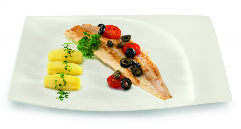 Assiette plate carré ivoire porcelaine vitrifiée 32,2x29,1 cm Mazza Rak
