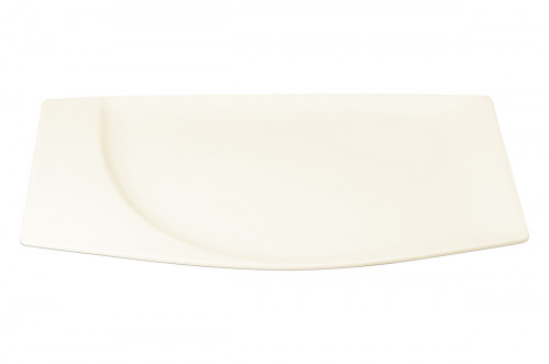 Assiette plate rectangulaire ivoire porcelaine vitrifiée 19,9x12,8 cm Mazza Rak