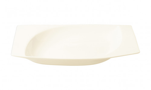 Assiette creuse rectangulaire ivoire porcelaine vitrifiée 32,3x21,4 cm Mazza Rak