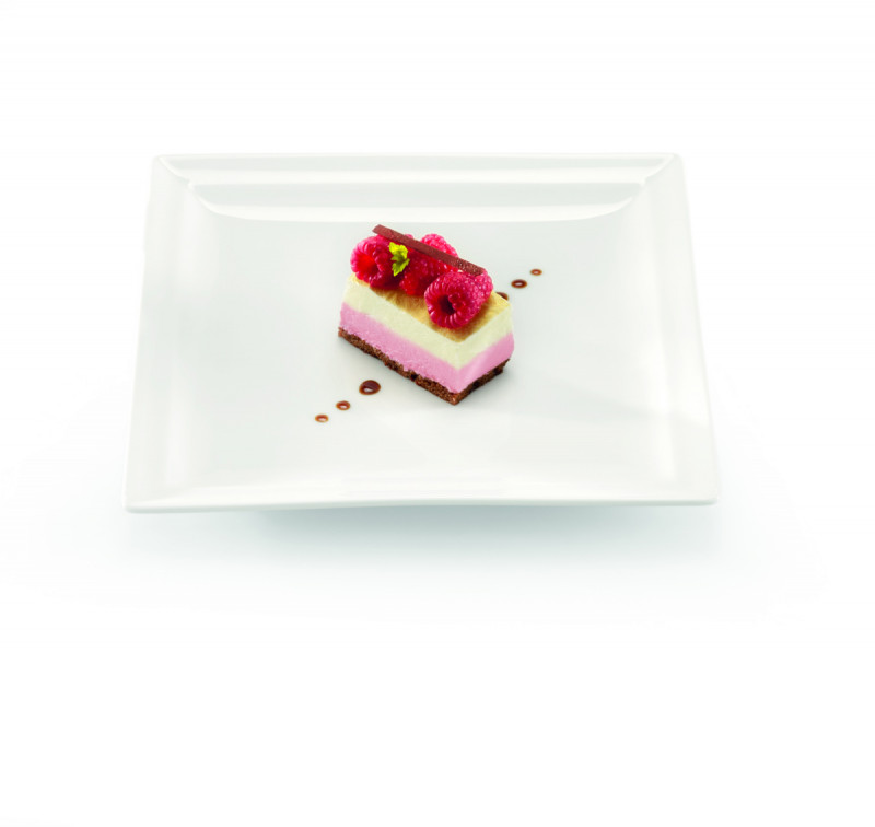 Assiette plate carré ivoire porcelaine vitrifiée 30x30 cm Classic Gourmet Rak
