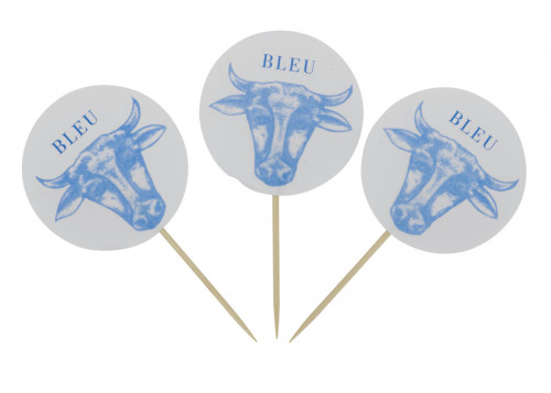 Piques à steak «&nbsp;bleu&nbsp;» 6,5 cm Earth Essentials (100 pièces)