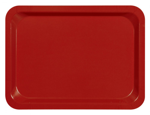 Plateau bois compresse rouge 46x36 cm Stratifie Platex