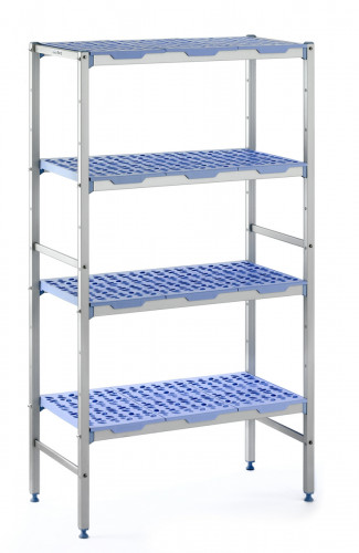 Rayonnage aluminium anodisé 149,4 cm x 175 cm 150 kg 4 étagères Tournus