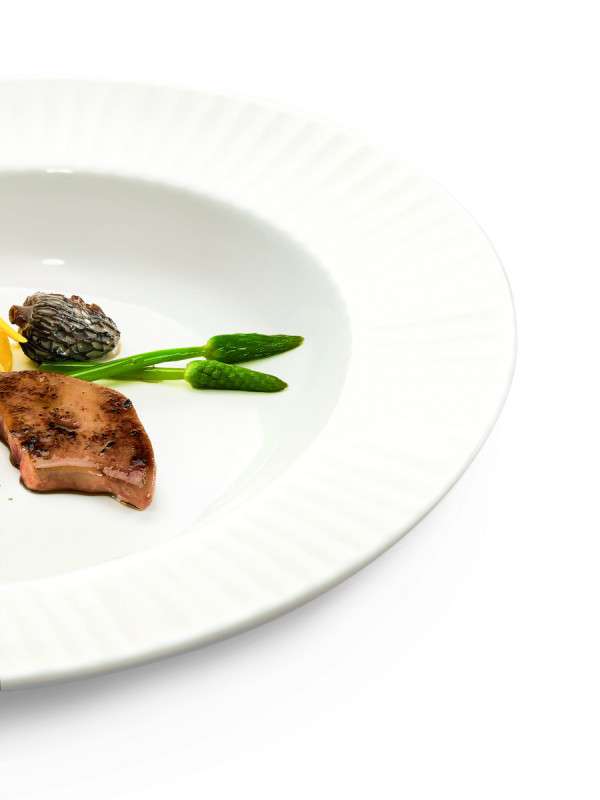 Assiette plate rond ivoire porcelaine vitrifiée Ø 23,9 cm Metropolis Rak
