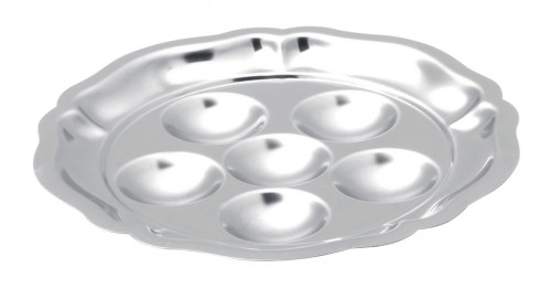 Plat à escargots 6 trous rond inox Ø 17,5 cm Pro.mundi