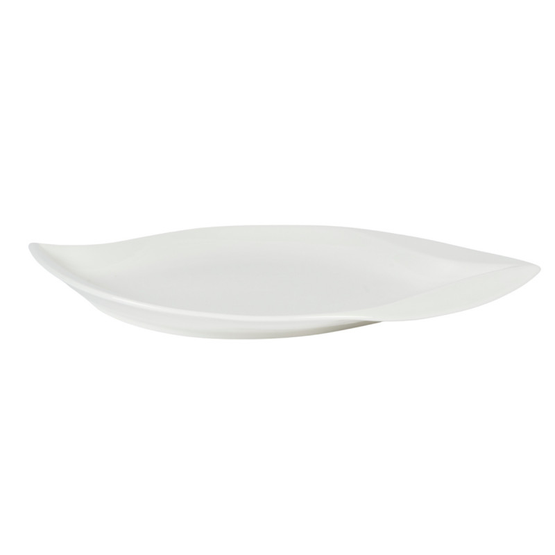 Assiette plate ovale blanc porcelaine 36,5x21 cm Folia Pro.mundi
