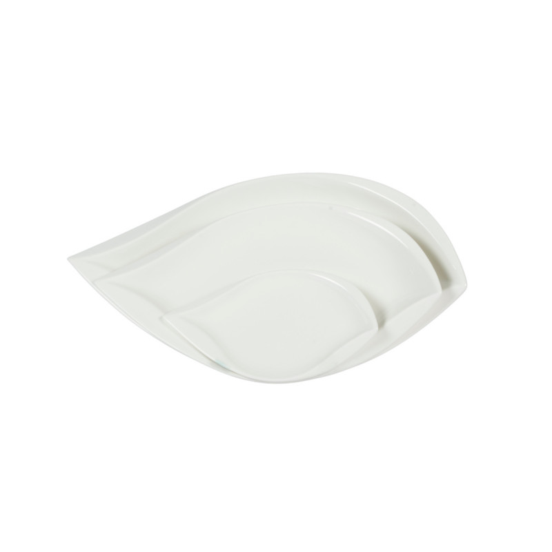 Assiette plate ovale blanc porcelaine 19x11 cm Folia Pro.mundi