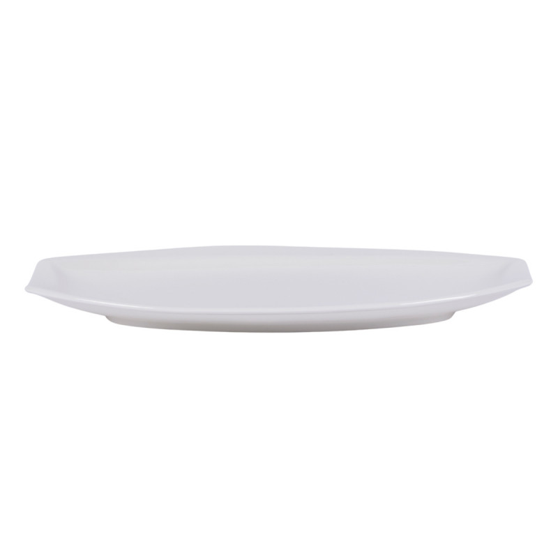 Assiette plate ovale blanc porcelaine 31x18 cm Matcha Pro.mundi