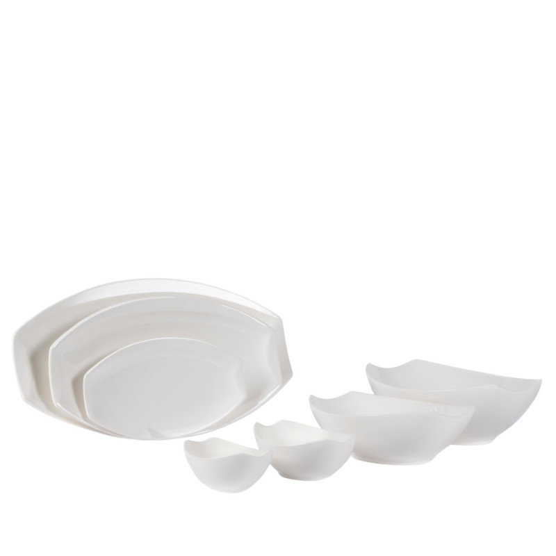 Assiette plate ovale blanc porcelaine 31x18 cm Matcha Pro.mundi