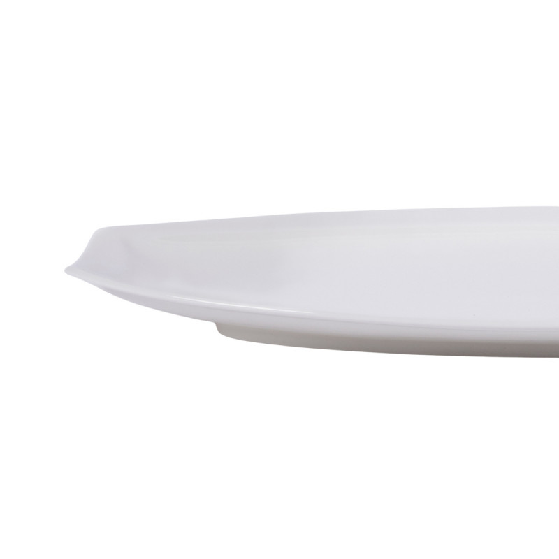Assiette plate ovale blanc porcelaine 37x21 cm Matcha Pro.mundi