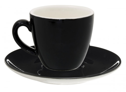 Tasse à cappuccino / thé rond noir porcelaine 20 cl Ø 9 cm Emotions Pro.mundi
