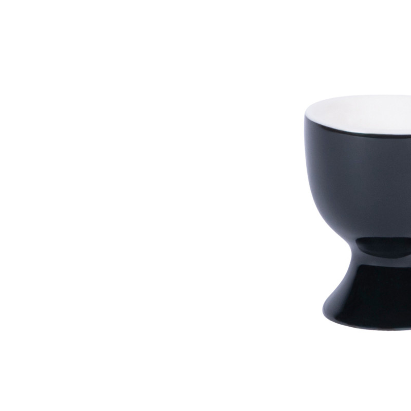 Coquetier rond noir porcelaine 6 cm Ø 5 cm Emotions Pro.mundi