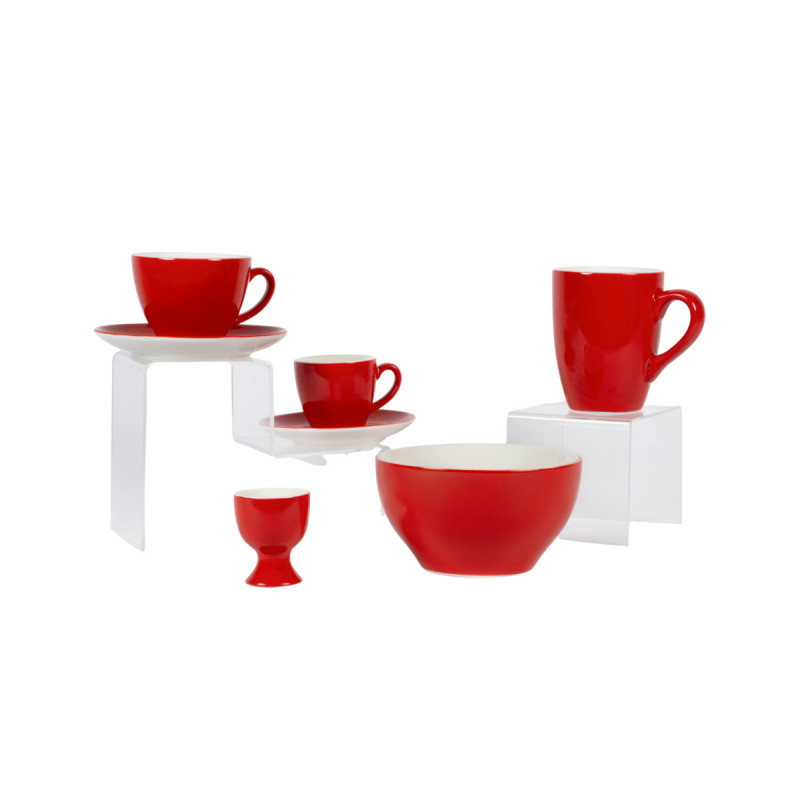 Coquetier rond rouge porcelaine Ø 5 cm Emotions Pro.mundi