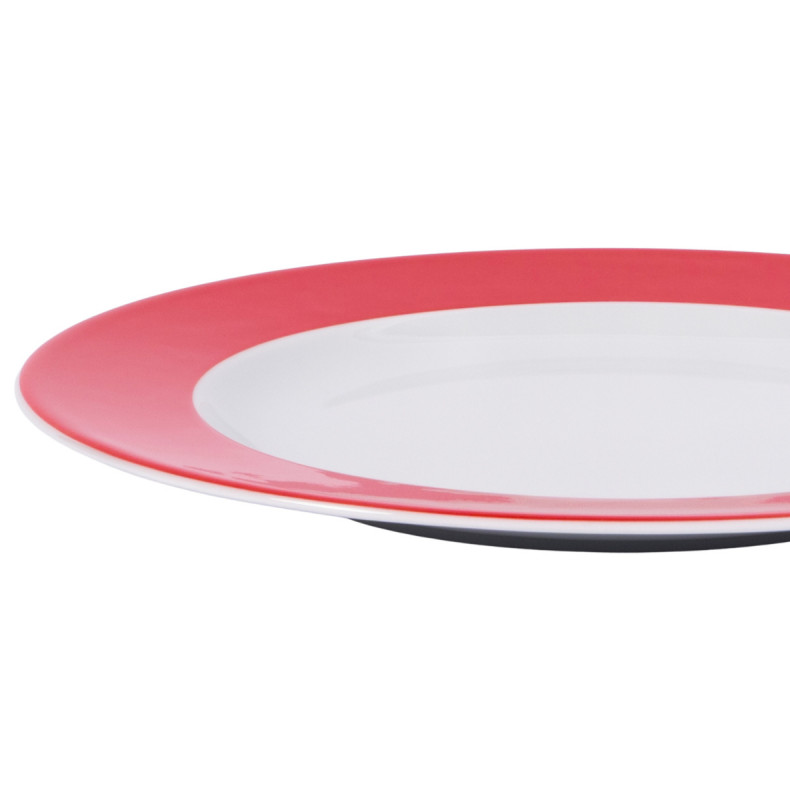 Assiette plate rond rouge porcelaine Ø 26 cm Roma Color Pro.mundi