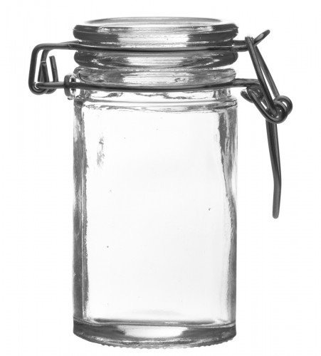 Bocal avec couvercle hermétique droit transparent verre Ø 4,5 cm Pro.mundi