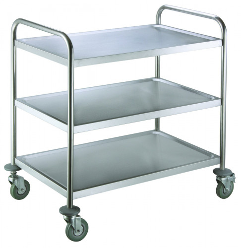 Chariot de service inox 3 niveaux 85,5x53,5x92,5 cm 120 kg Pro.cooker