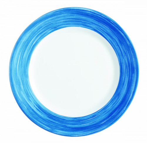 Assiette plate rond bleu verre opal Ø 15,5 cm Brush Arcoroc