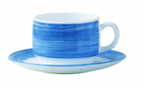 Tasse à thé rond bleu verre opal 19 cl Ø 7,8 cm Brush Arcoroc