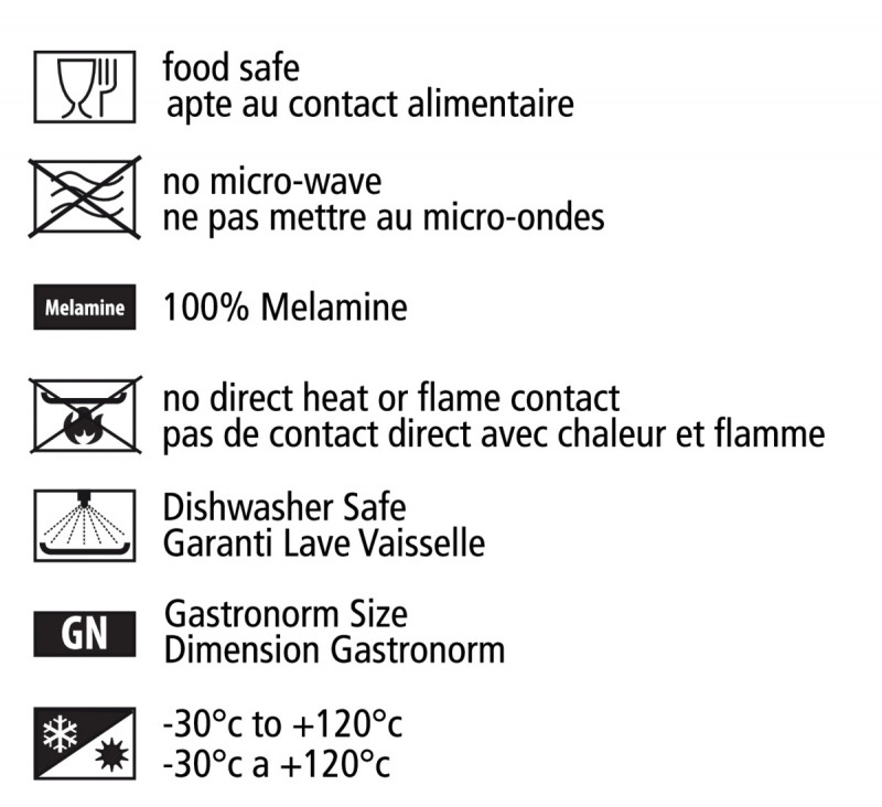 Plat GN1/3 rouge mélamine 32,5 cm Vestah Platex