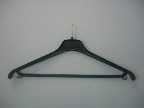 Cintre antivol avec barre et crochets sans anneau plastique noir 42 cm x 20 cm