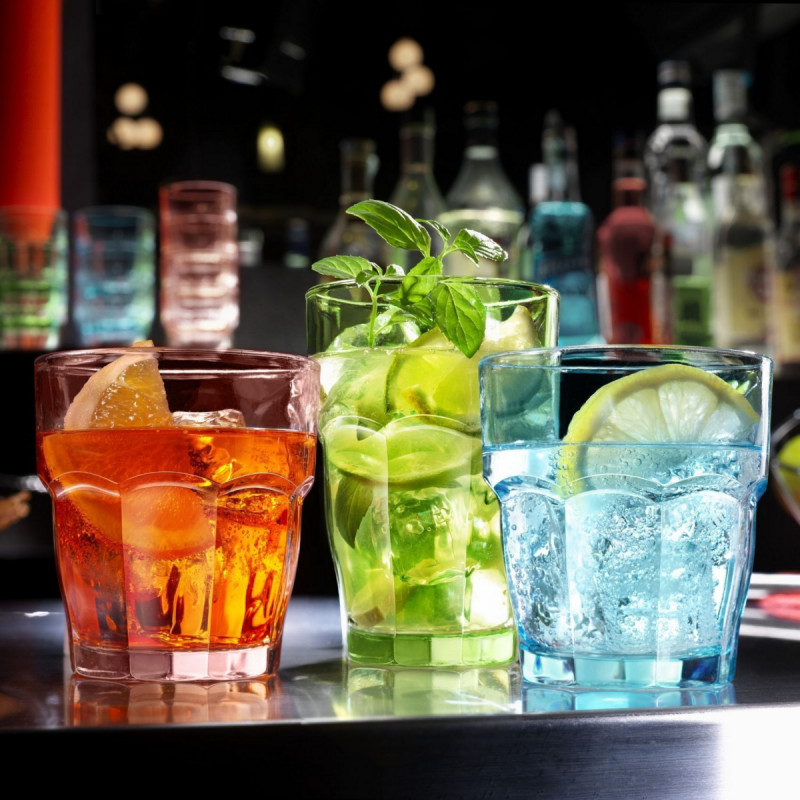 Gobelet forme basse vert verre trempé 27 cl Rock Bar Bormioli Rocco