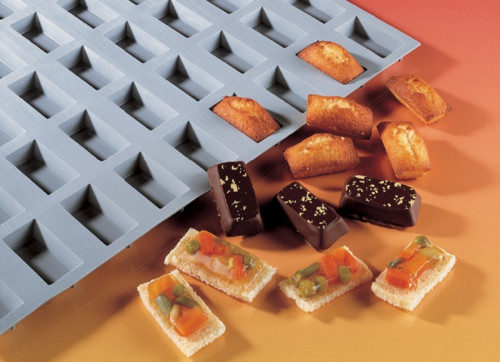 Plaque 25 mini financiers silicone GN 1/3 30x17,6x3 cm Elastomoule De Buyer
