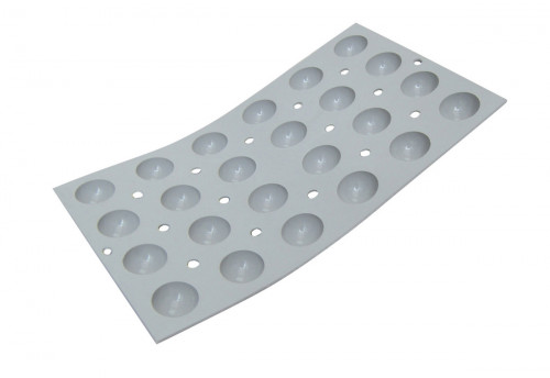 Plaque 24 mini demi-sphères silicone GN 1/3 30x17,6x1,5 cm Elastomoule De Buyer