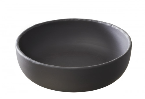 Assiette coupe creuse rond gris porcelaine culinaire Ø 17 cm Basalt Revol